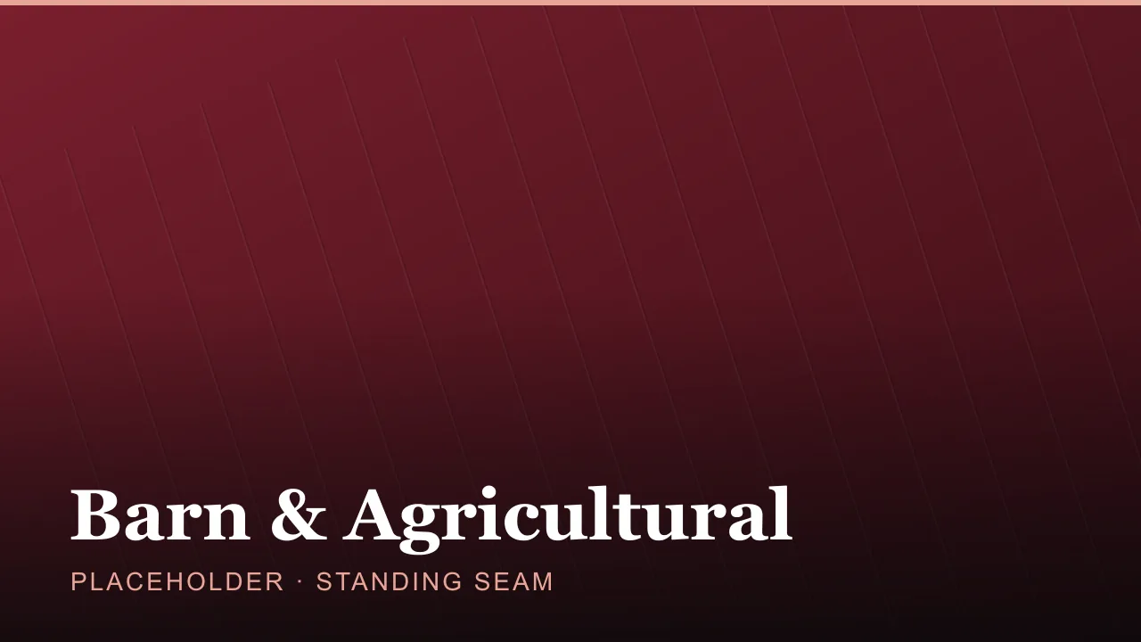 Agricultural barn with a standing seam metal roof